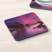 日没|スコットランドの柵橋 コースター (左側)