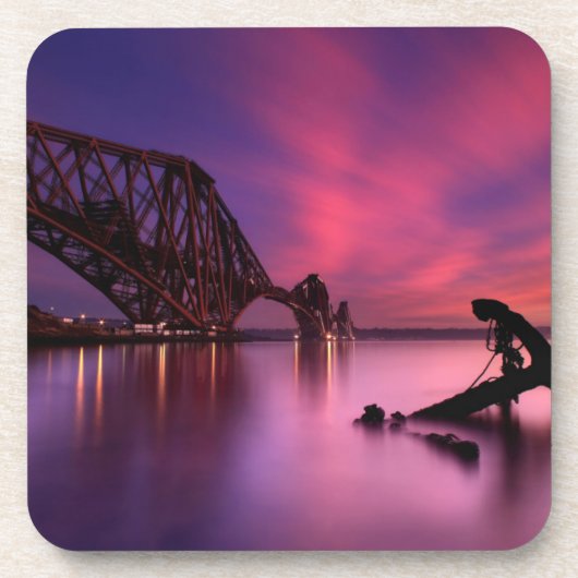 日没|スコットランドの柵橋 コースター (正面)