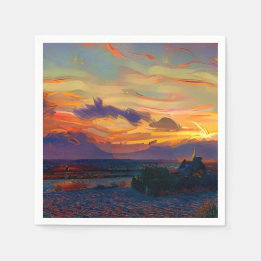 日没 スタンダードカクテルナプキン (正面)