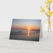 日没*ビーチ カード (黄色い花)