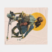 日没 フリースブランケット (正面(横))