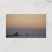 日没、ヨットおよび灯台 名刺 (裏面)