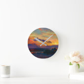日没 ラウンド壁時計 (ホーム)