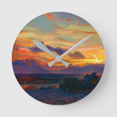 日没 ラウンド壁時計 (正面)