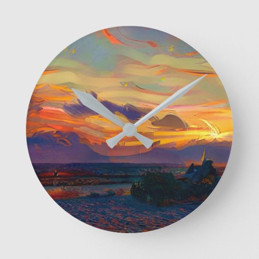 日没 ラウンド壁時計 (正面)