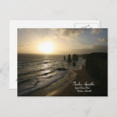 日没、十二使徒、素晴らし海道路葉書 ポストカード (正面/裏面)