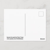 日没、椰子の木、ビーチ葉書 ポストカード (裏面)