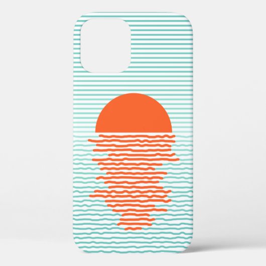 日没(海ストライプの – 背景)線の弧 Case-Mate iPhoneケース (裏面)