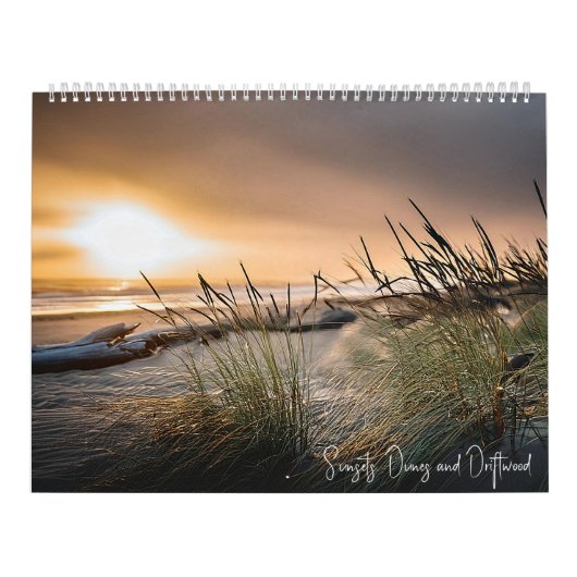 日没、砂丘、流木 カレンダー (カバー)
