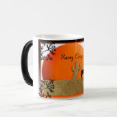 日没、粋な女性のカーボーイ モーフィングマグカップ (正面左)