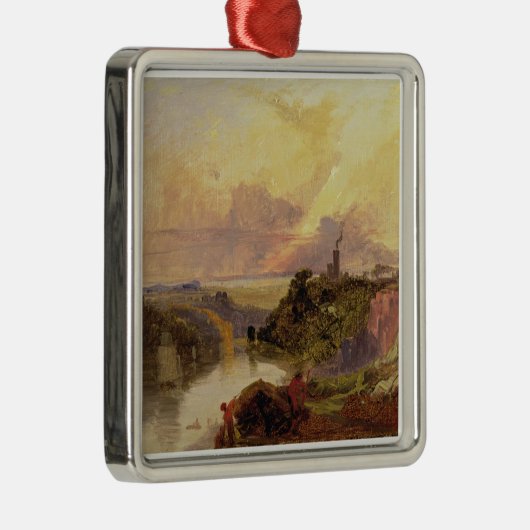 日没(紙の油)のAvonの峡谷 メタルオーナメント (右)