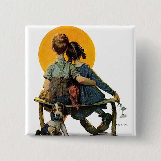 日没 缶バッジ (正面)