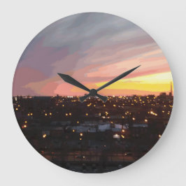 日没- 2018年4月6日午後7時34分。 ラージ壁時計