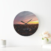 日没- 2018年4月6日午後7時34分。 ラージ壁時計 (ホーム)