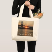 "日没" AstoriaのNYのジャンボトートのRFK橋 ラージトートバッグ (正面(商品))