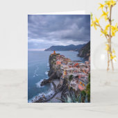 日没| Vernazza、Cinque Terre、イタリアの直後 カード (黄色い花)