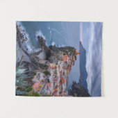 日没| Vernazza、Cinque Terre、イタリアの直後 タペストリー (正面(横))