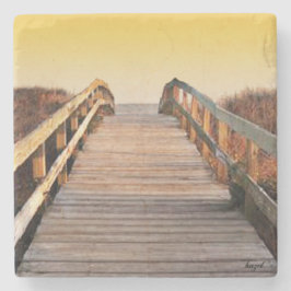 日没Kiawah Island、サウスカロライナ大理石のCoaste ストーンコースター