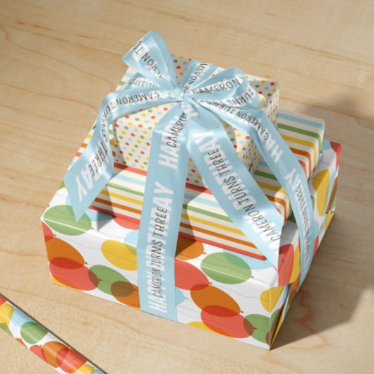 日洗い自然色混合パターン誕生日 ラッピングペーパーシート