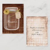 日流の素朴なメイスンジャー結婚式のレセプション エンクロージャーカード (正面/裏面)
