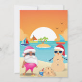 日焼けおもしろいサンタビーチクリスマスボートパレード 招待状 (裏面)