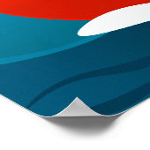 日焼けしたサーファーの女の子 ポスター (角)