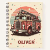 日焼けしたレトロな消防車 ノートブック (正面)