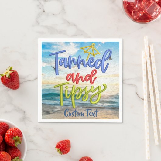 日焼けした酔っ払ったユーモア引用文海夏おもしろい スタンダードカクテルナプキン (インサイチュ)