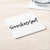 日焼けした スクエアペーパーコースター (アングル)