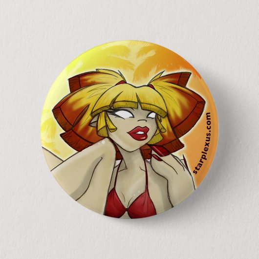 日焼けのベビーボタン 缶バッジ (正面)