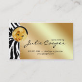 日焼けの名刺のすごい金ゴールドのブロンドの女性のシマウマ 名刺 (裏面)