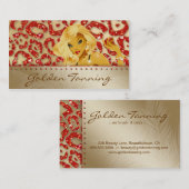 日焼けの名刺のブロンドのヒョウのオレンジの金ゴールド 名刺 (正面/裏面)