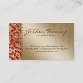 日焼けの名刺のブロンドのヒョウのオレンジの金ゴールド 名刺 (裏面)