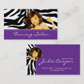 日焼けの名刺の紫色の女性の暗闇 名刺 (正面/裏面)