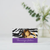 日焼けの名刺の紫色の女性の暗闇 名刺 (スタンド正面)