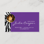 日焼けの名刺の紫色の女性の暗闇 名刺 (裏面)