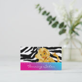 日焼けの名刺の赤いピンクのブロンドのシマウマ 名刺 (スタンド正面)