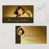 日焼けの名刺の金ゴールドの女性の暗闇 名刺 (正面/裏面)