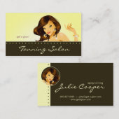 日焼けの名刺の黄色女性の暗闇3 名刺 (正面/裏面)