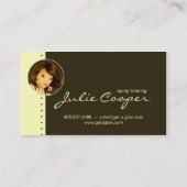 日焼けの名刺の黄色女性の暗闇3 名刺 (裏面)