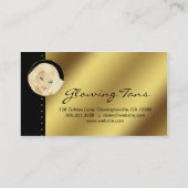 日焼けサロンのかわいらしいブロンドの女性の金ゴールド 名刺 (裏面)