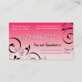 日焼けサロンの名刺 予約カード (裏面)