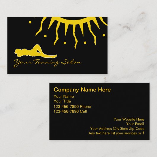 日焼けサロンの名刺 名刺 (正面/裏面)