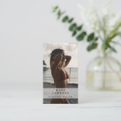 日焼けサロンスプレータン美しい写真QRコードロゴ 名刺 (スタンド正面)