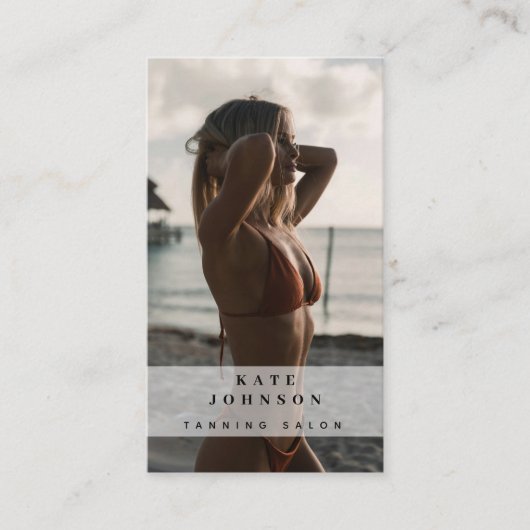 日焼けサロンスプレータン美しい写真QRコードロゴ 名刺 (正面)