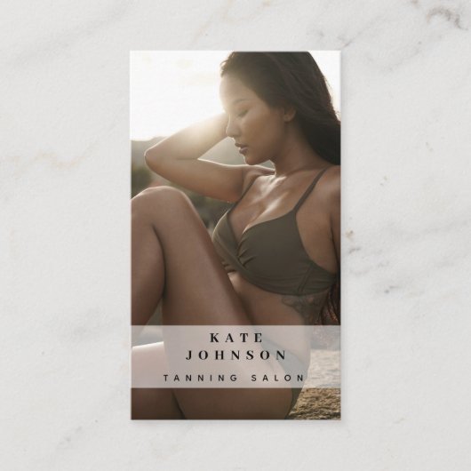 日焼けサロンスプレータン美しい写真QRコード 名刺 (正面)