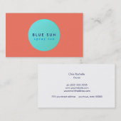 日焼けサロンターコイズサンロゴオンコーラル 名刺 (正面/裏面)