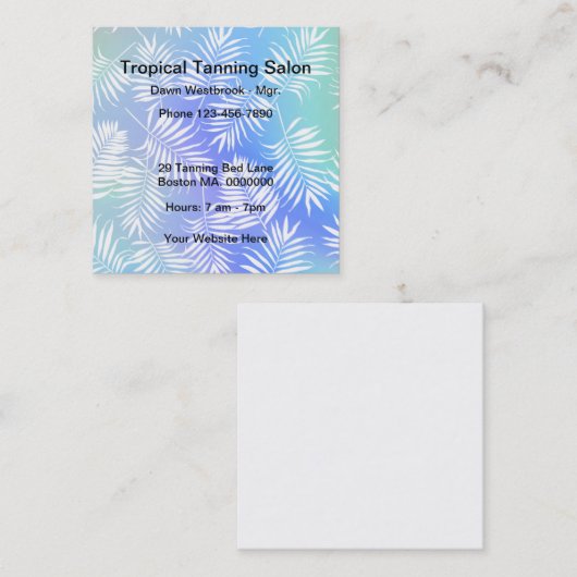 日焼けサロントロピカルテーマ名刺 スクエア名刺 (正面/裏面)