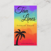 日焼けサロンビーチサンセットパームツリー 名刺 (正面)