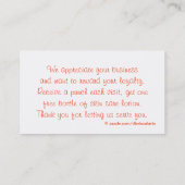 日焼けサロン – お客様ロイヤリティパンチカード – ロイヤリティカード (裏面)